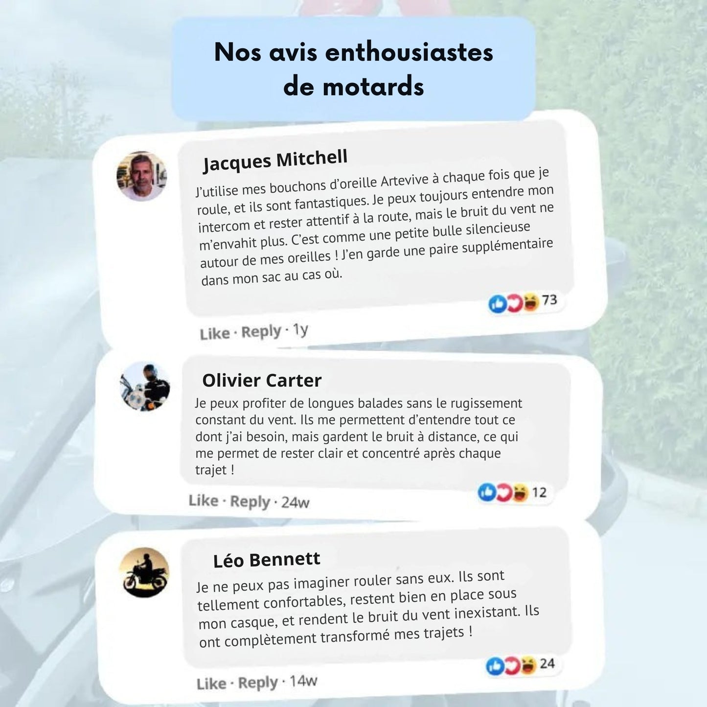 Artevive – Bouchons d’oreille moto 27 dB